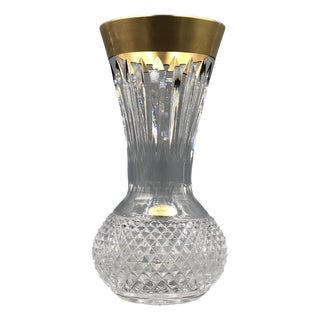 Ornamental Vase in High-Lead Crystal with Gilt Etching from Glashütte Klokotschnik, Germany, 1960s For Sale