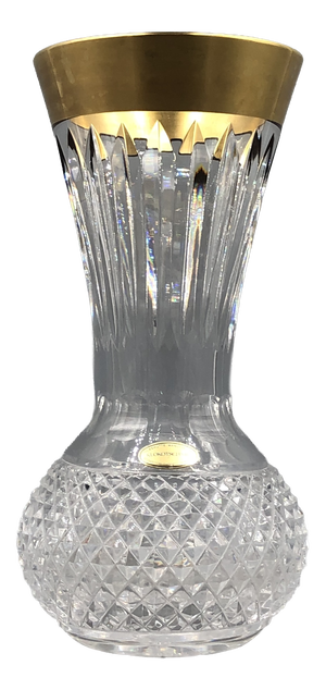 Ornamental Vase in High-Lead Crystal with Gilt Etching from Glashütte Klokotschnik, Germany, 1960s