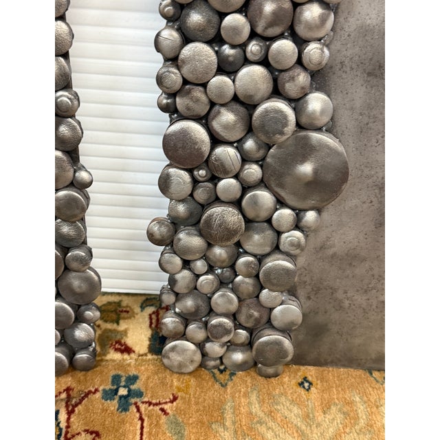 Metal Sculpted Metal Rock Plates, Set of Two For Sale - Image 7 of 12