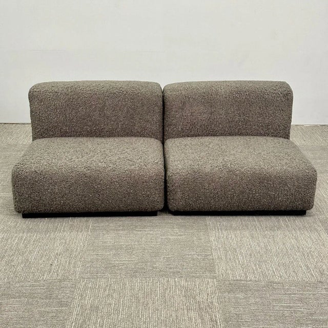 Pair of Mid-Century Modern Stendig Lounge / Slipper Chairs, Gray Boucle A pair of finely constructed good condition...