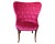 Red Velvet Red Cherry Wing Back Chair For Sale - Image 8 of 8