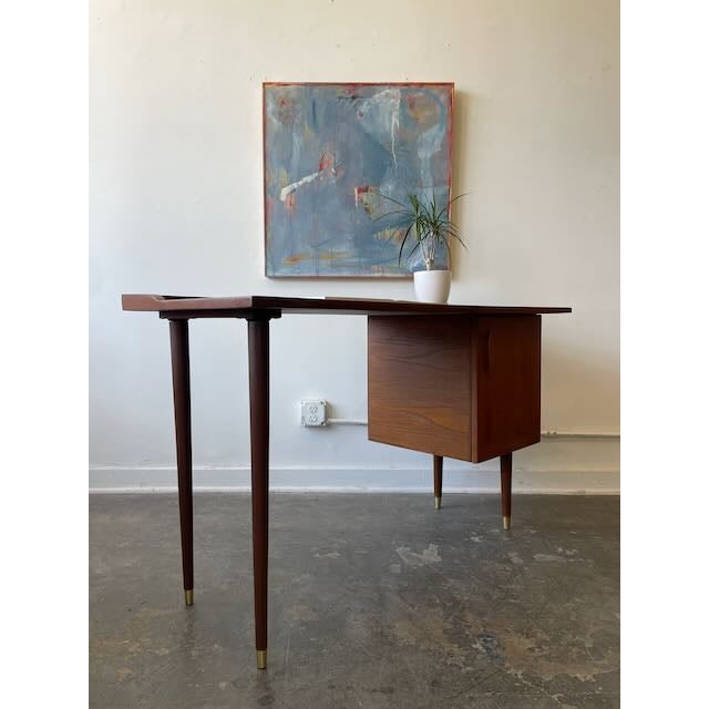 1960s 1960's Restored American Walnut Desk For Sale - Image 5 of 13