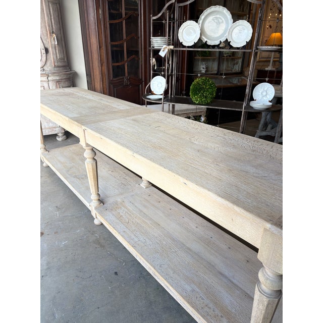 Large 19th Century French Bleached Oak Draper's Table For Sale In San Diego - Image 6 of 12