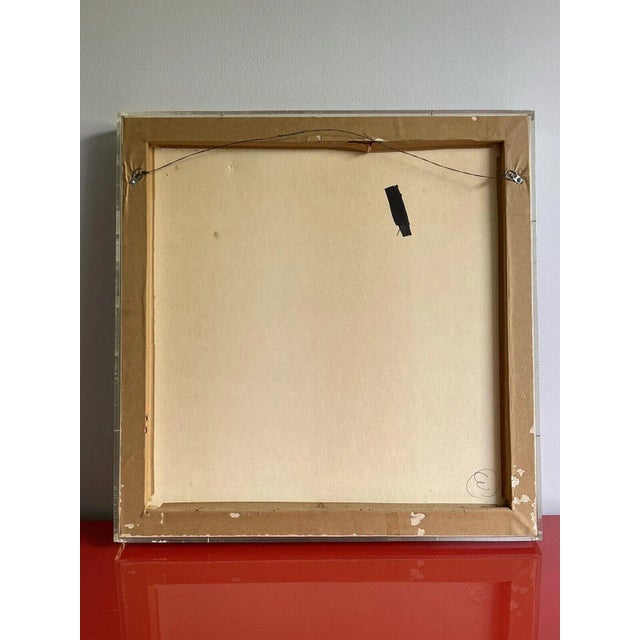 1980s Dimensional Mixed Media Fabric Art Portrait Hand Quilted 1980s Lucite Box Frame For Sale - Image 5 of 5