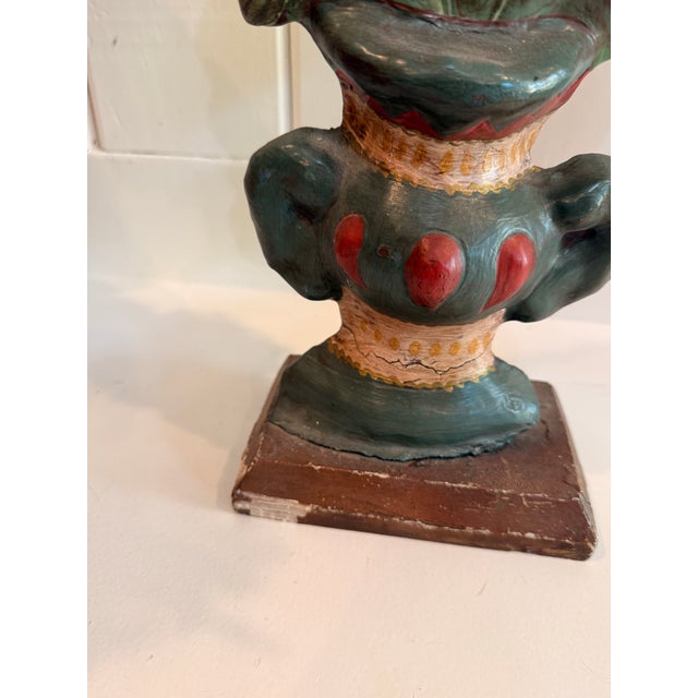 Late 20th Century Folk Art Papier-Mâché Floral Mantel Garnitures - A Pair For Sale - Image 10 of 10