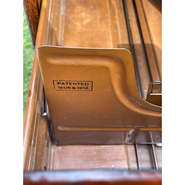 Wood Antique 3 Drawer Oak Filing Cabinet For Sale - Image 7 of 13