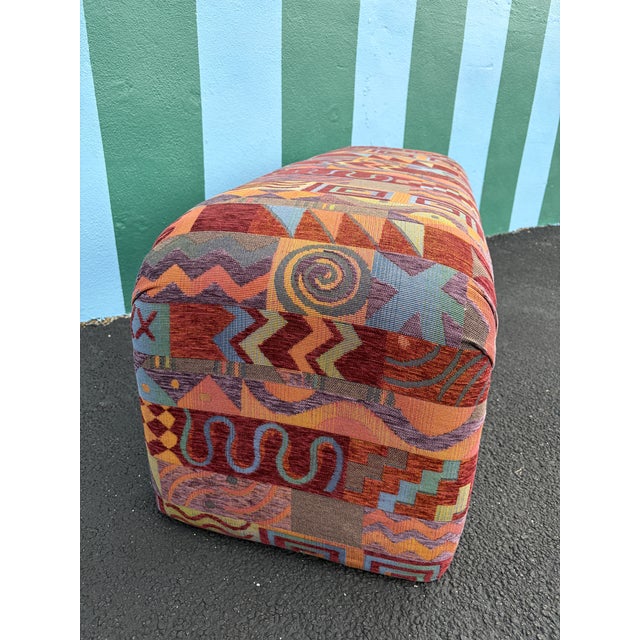 Postmodern Upholstered Waterfall Bench by Lazar Industries East. Circa 1980s For Sale - Image 9 of 18