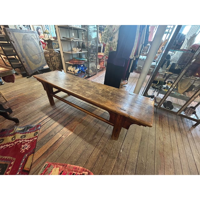 Large 19th Century Sturdy Rustic Elm Bench For Sale In Philadelphia - Image 6 of 16