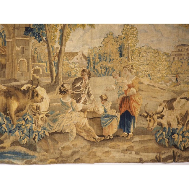 French 18th Century French Aubusson Park Scene Tapestry For Sale - Image 3 of 18