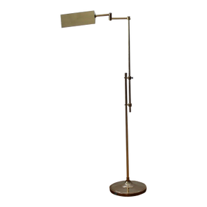 1970s Koch and Lowy Style Brass Adjustable Height Pharmacy Floor Lamp