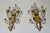 Early 20th Century Banci Gilt & Silvered Bronze Sconces, Italian With Rock Crystal Floral Motif Design -Pair For Sale - Image 11 of 18