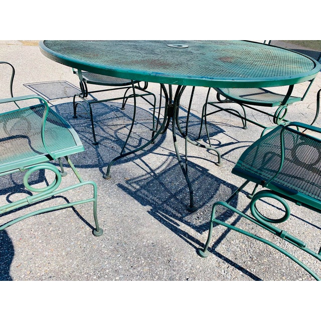 Russell Woodard Vintage Wrought Iron Patio Dining Set For Sale - Image 4 of 11