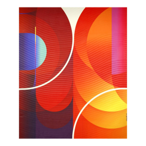 Contemporary Abstract Matte Gel Applied on Fine Art Digital Printed Canvas "Ponceau Safran Nuit # T Cuit" by Jerome Tham Vo My