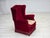 Mid-Century Modern Danish Highback Armchair in Red Velour and Ash, 1970s For Sale - Image 3 of 18