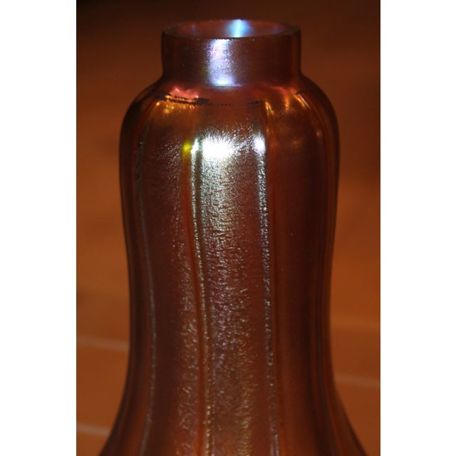 Glass Frederic Carder Steuben Glassworks Gold Aurene Lamp Post For Sale - Image 7 of 8