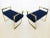 Blue Pair of Polished Brass Benches in the Style of Charles Hollis Jones For Sale - Image 8 of 8