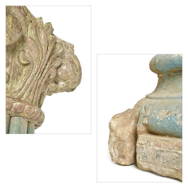 Columns in Carved and Patinated Wood, 19th Century, Set of 4 For Sale - Image 5 of 10