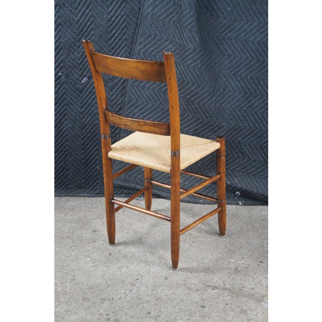 2 Antique Shaker Style Maple Woven Rush Country Farmhouse Dining Side Chairs For Sale - Image 11 of 12
