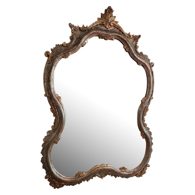 Mid-Century Modern Italian Silver Gilt Mirror For Sale