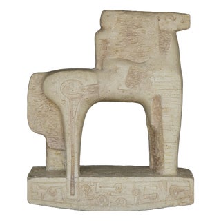 Italian Artist, Brutalist Sculpture of Horse & Rider, 1970s, Stone For Sale