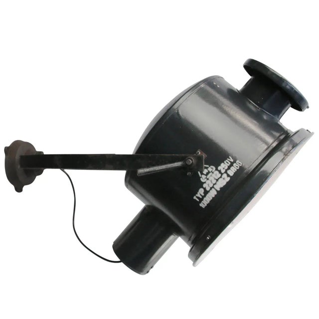 1950s Vintage Industrial Blue Enamel and Cast Iron Sconce For Sale - Image 5 of 10