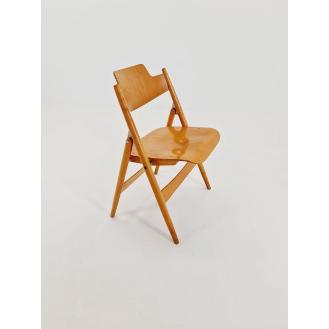 Wood Austrian Folding Chair Model Se18 by Egon Eiermann for Wilde & Spieth, 1950s For Sale - Image 7 of 10