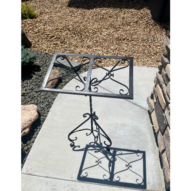 Early 20th Century Antique Italian Scrolled Wrought Iron Music Book Lecture Hostess Stand For Sale - Image 5 of 10