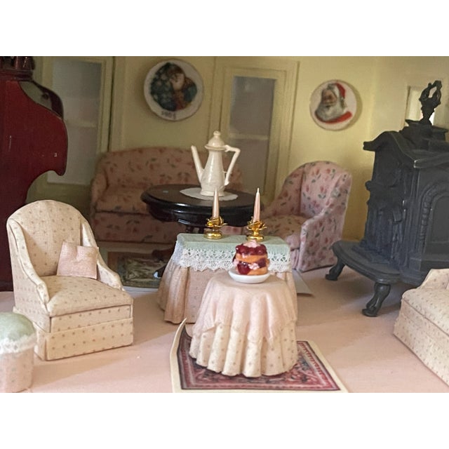 Wood 1960 Vintage Yellow Cottage Miniature Dollhouse Furnished by Helen Valerio For Sale - Image 7 of 10