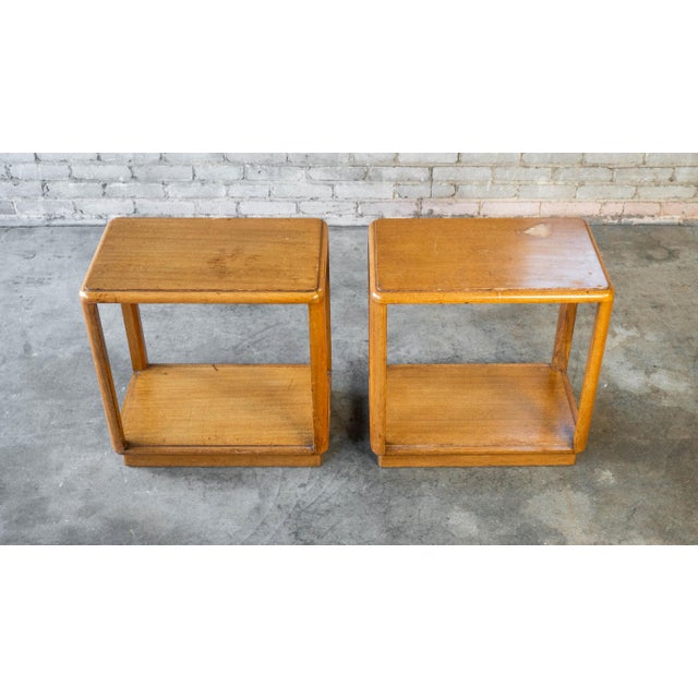 Amber Vintage Edward Wormley for Dunbar Amber Side Tables - A Pair For Sale - Image 8 of 17