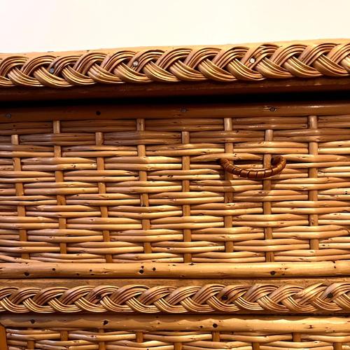 Brown Wicker and Bamboo Bedside Cabinets, Set of 2 For Sale - Image 8 of 12