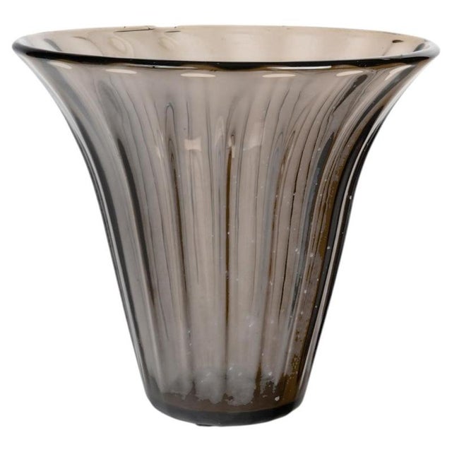 Glass 20th Century Smoky-Colored Vase from Daum Nancy For Sale - Image 7 of 7