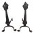 Antique Arts & Crafts Hand Forged Iron Figural Lions Head Fireplace Andirons Marked- a Pair For Sale