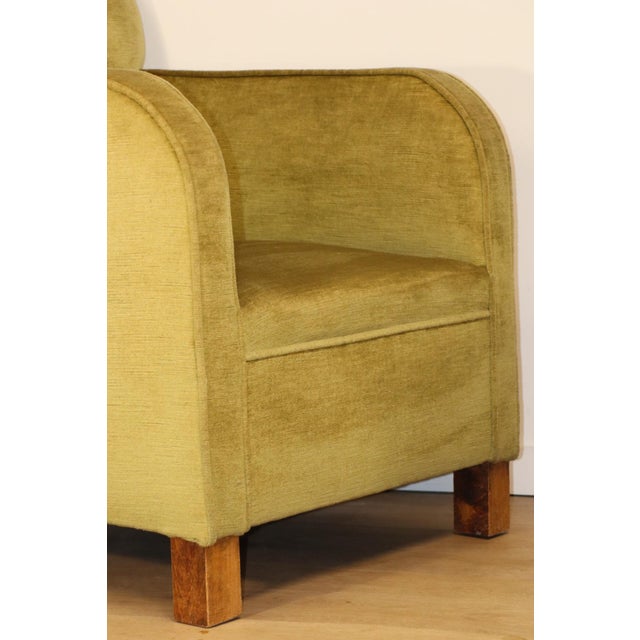 Vintage Velvet Armchairs with Ottoman, 1950s, Set of 3 For Sale - Image 16 of 18