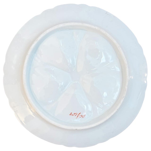 Late 19th Century Antique German Porcelain Oyster Plate Hand-Painted Pink & Gold Floral For Sale In San Diego - Image 6 of 6