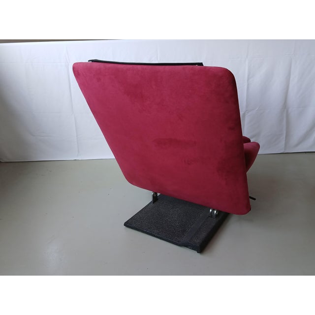 Red Set of Reclining Chair and Ottoman by Vittorio Introini for Saporiti Italia, 1970s For Sale - Image 8 of 18