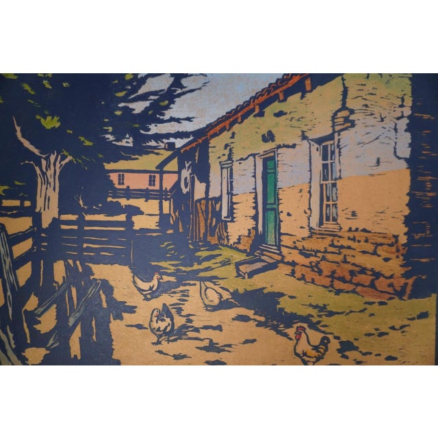 1920s William Seltzer Rice - Old Adobe, Monterey - Color Block Print For Sale - Image 4 of 6