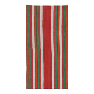 1950s Vintage Persian Kilim in Red With Multicolor Stripes by Rug & Kilim For Sale