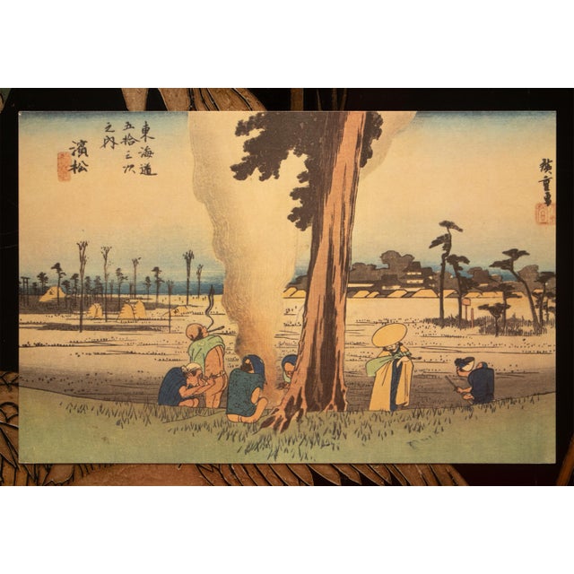 Japanese 1960 After Hiroshige "The 53 Stations of Tokaido Road: 29th Station", French Ukiyo-E Print For Sale - Image 3 of 11