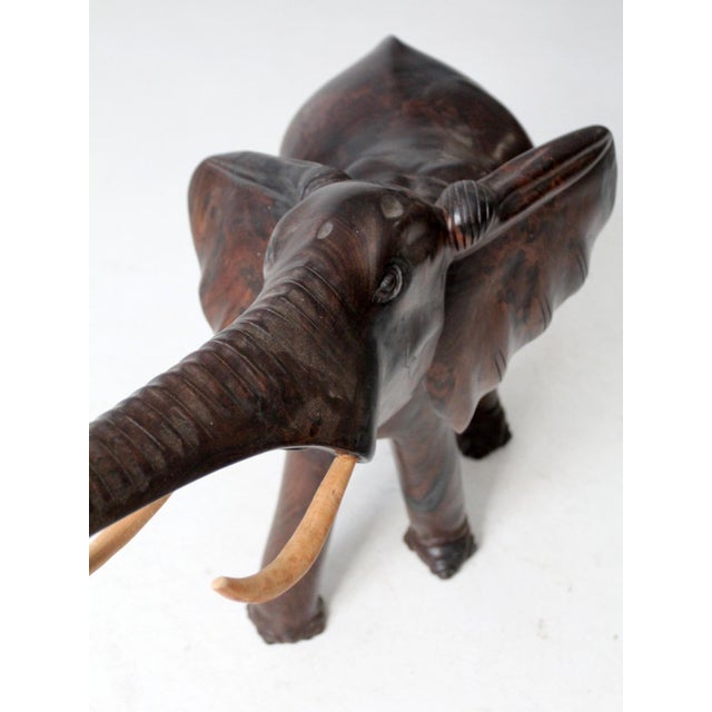 Large Mid-Century Ironwood Elephant Sculpture For Sale - Image 15 of 18
