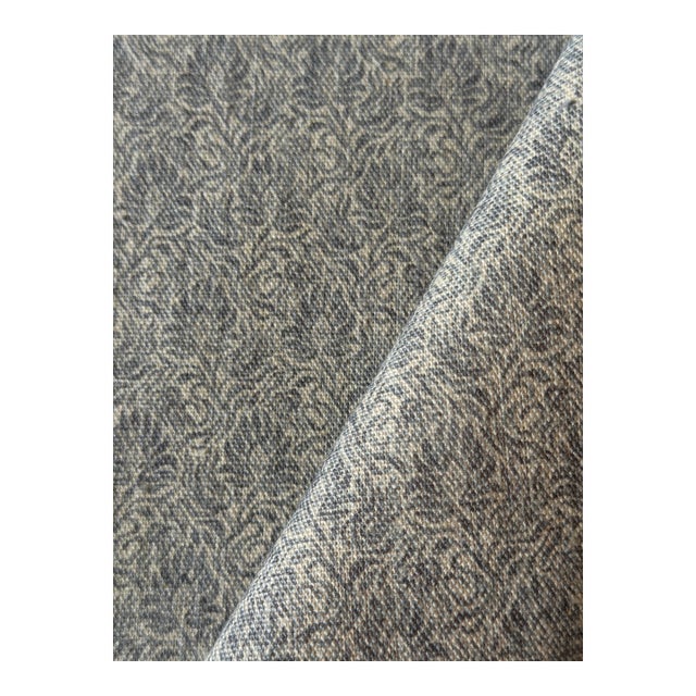 Zak + Fox Linen Blend Fabric 1 2/8 Yard Mandragora in Blue For Sale