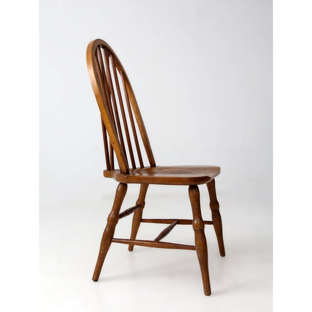 Wood Vintage Brace-Back Windsor Dining Chair For Sale - Image 7 of 11