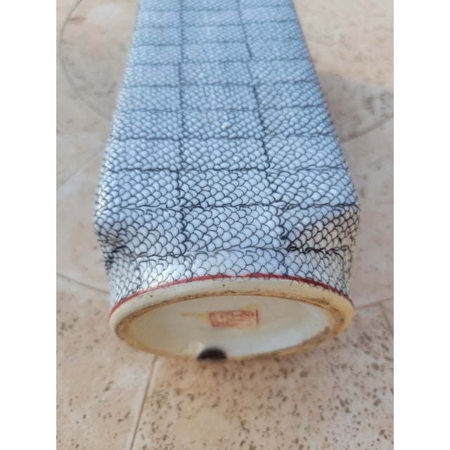 Set of Two Mid 20th Century Asian Vases With a Fish Scale Pattern Vases For Sale - Image 9 of 11