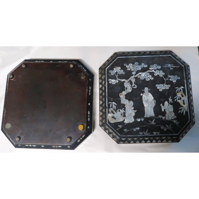 Wood Mid 20th Century Chinese Wedding Box With Inlaid Mother of Pearl For Sale - Image 7 of 8