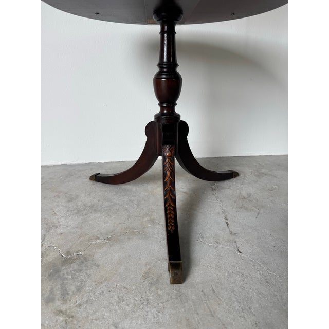20th Century Charak Furniture Co. Mahogany & Brass Two-Tier End Table For Sale - Image 9 of 12