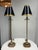 Vintage Lampcrafters Tall Brass Table Lamps With Black Shades, Pair For Sale - Image 4 of 12