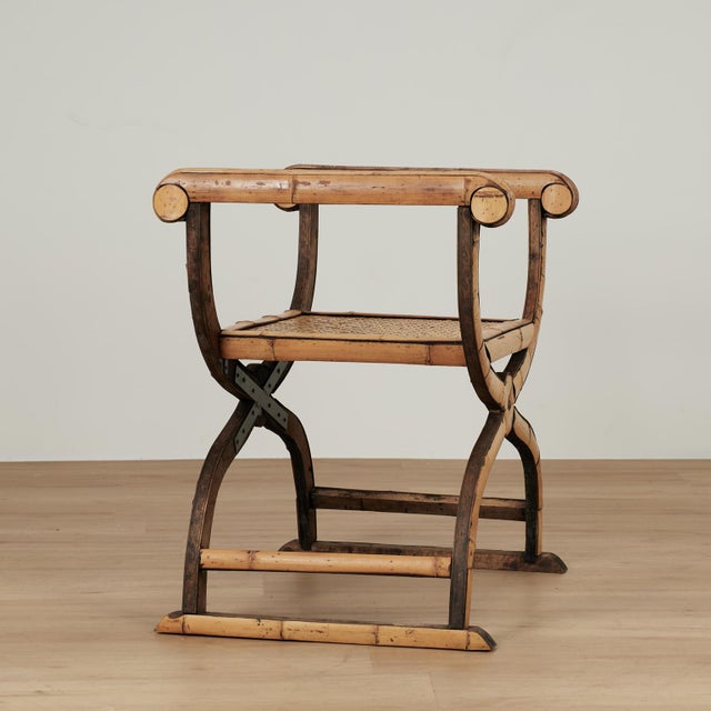 Vintage Asian Bamboo and Grasscloth Bench For Sale - Image 11 of 13