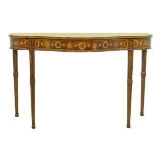 Maitland Smith Highly Inlaid Mahogany Console Table For Sale