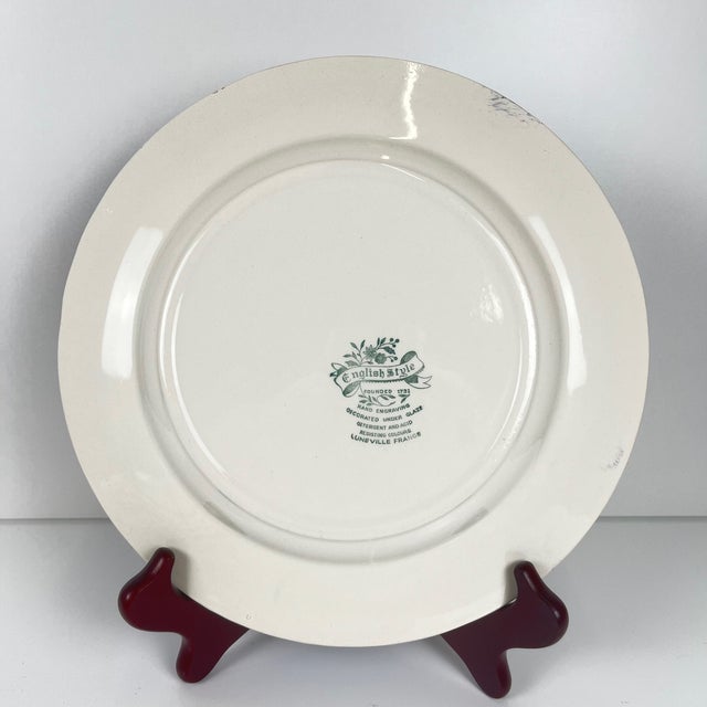 English Blue Dinner Plates from Lunéville, 1950s, Set of 6 For Sale - Image 4 of 8