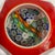 1960s Vintage Faceted Murano Millefiori Double-Overlay Art Glass Paperweight For Sale - Image 5 of 7