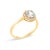 Contemporary 10K Yellow Gold White Topaz and 1/10 Cttw Diamond Halo Ring For Sale - Image 3 of 7
